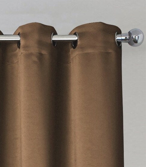 Rich Gecko CURTAIN DRAPERIES Thermal Faux Silk Room Darkening Grommet Panel,COPPER, Set of 2 PANEL