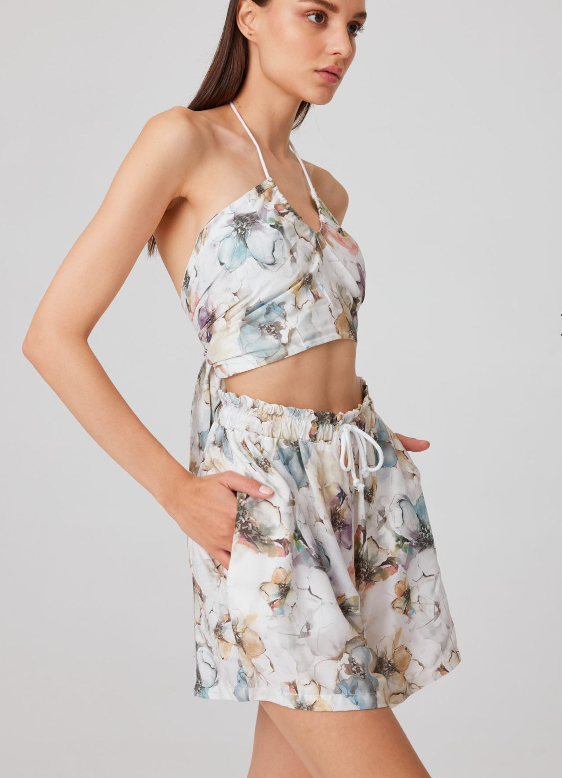 Vegan silk chic crop top