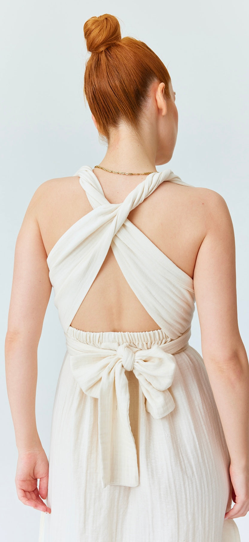 tie-waist muslin dress