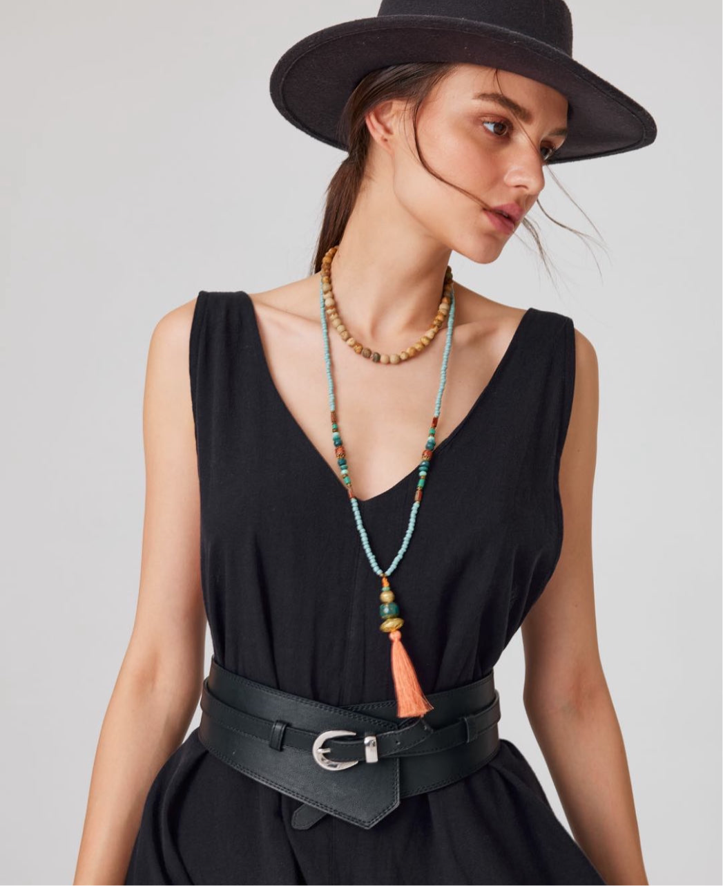 Black Linen Strappy Dress