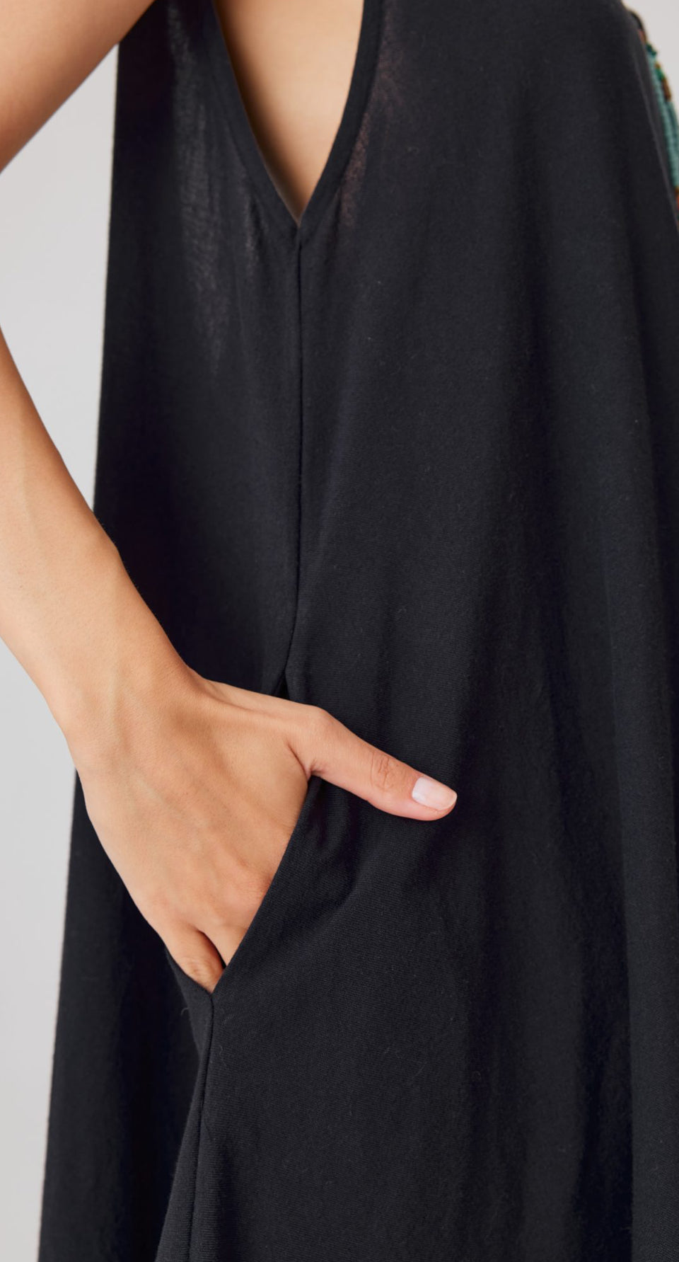 Black Linen Strappy Dress