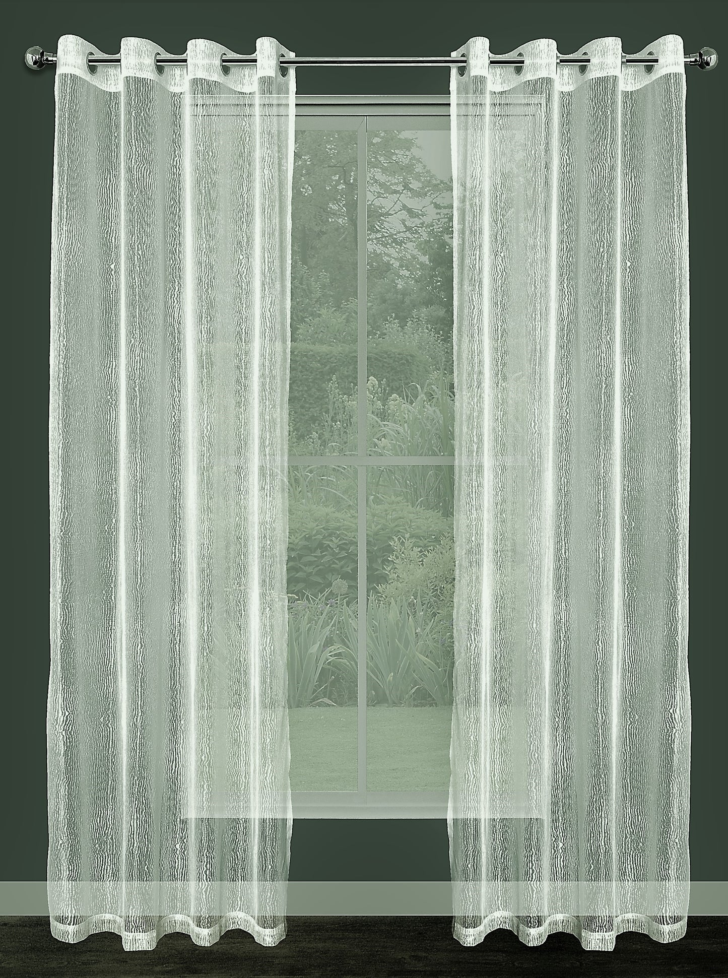 Sheer Lace Curtains Grommet Panel SHADES 2 Color (Cream Ivory / White) 2 Size (54''X84''/54''X96'' )Great Drapes for Living Room or Bedroom