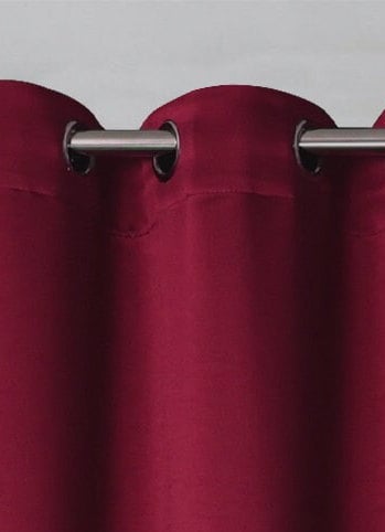 Rich Gecko CURTAIN DRAPERIES Thermal Faux Silk Room Darkening Grommet Panel, POMEGRAN , Set of 2 PANEL