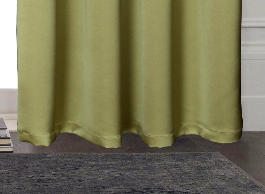 Rich Gecko CURTAIN DRAPERIES Thermal Faux Silk Room Darkening Grommet Panel, OLD GOLD , Set of 2 PANEL