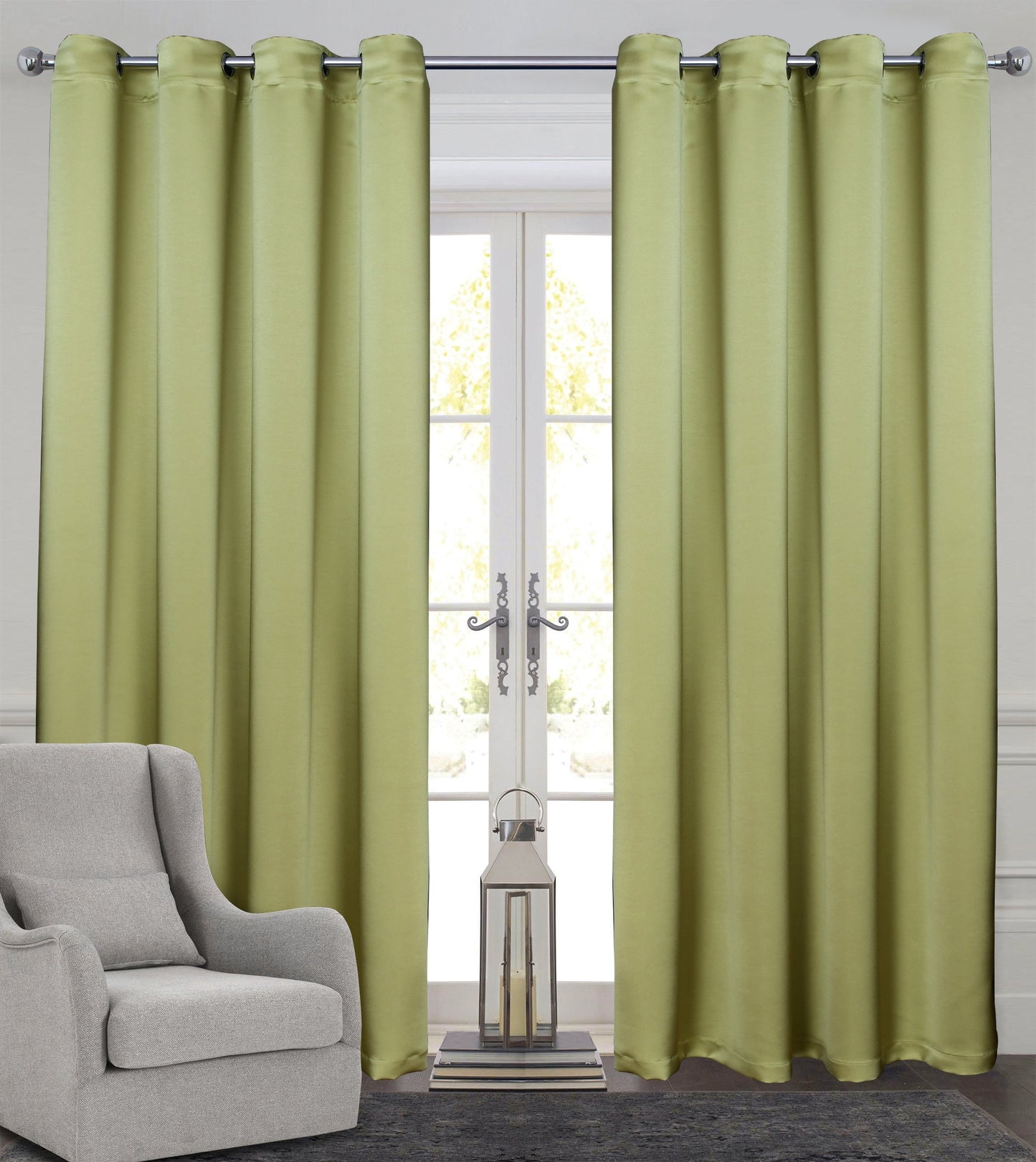 Rich Gecko CURTAIN DRAPERIES Thermal Faux Silk Room Darkening Grommet Panel, OLD GOLD , Set of 2 PANEL