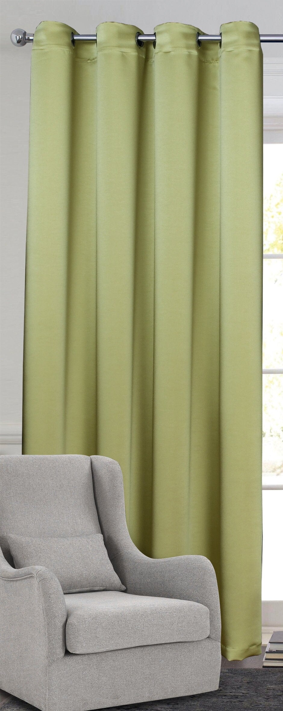 Rich Gecko CURTAIN DRAPERIES Thermal Faux Silk Room Darkening Grommet Panel, OLD GOLD , Set of 2 PANEL