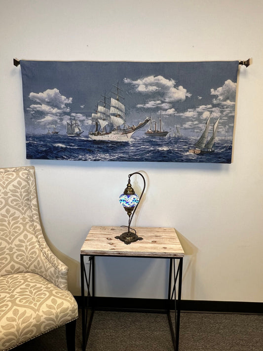 European Wall Tapestry - Floral Tapestry Wall Hanging - SAILOR TAPESTRY - Home Dcor Wall Tapestry--54''X28''--Belgian Style