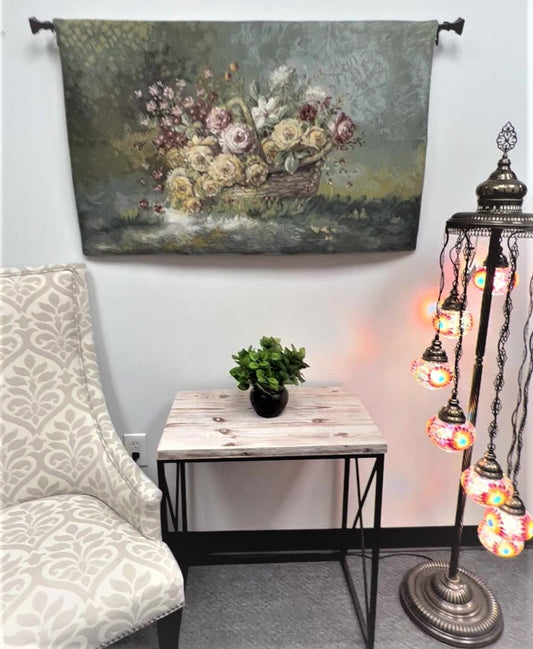 European Wall Tapestry - Floral Tapestry Wall Hanging - ROSES TAPESTRY - Home Dcor Wall Tapestry--54''X28''--Belgian Style