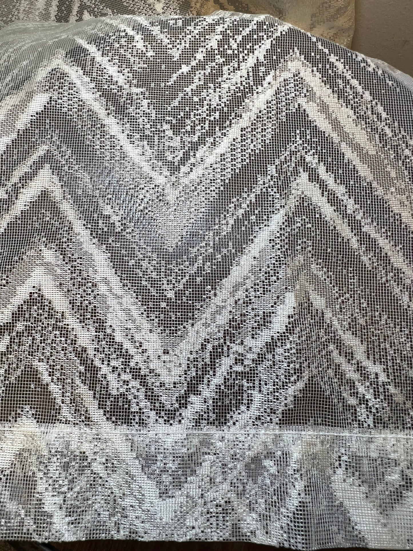Sheer Lace Curtains Grommet Panel ALPINE 2 Color (Cream Ivory / White) 2 Size (54''X84''/54''X96'' )Great Drapes for Living Room or Bedroom
