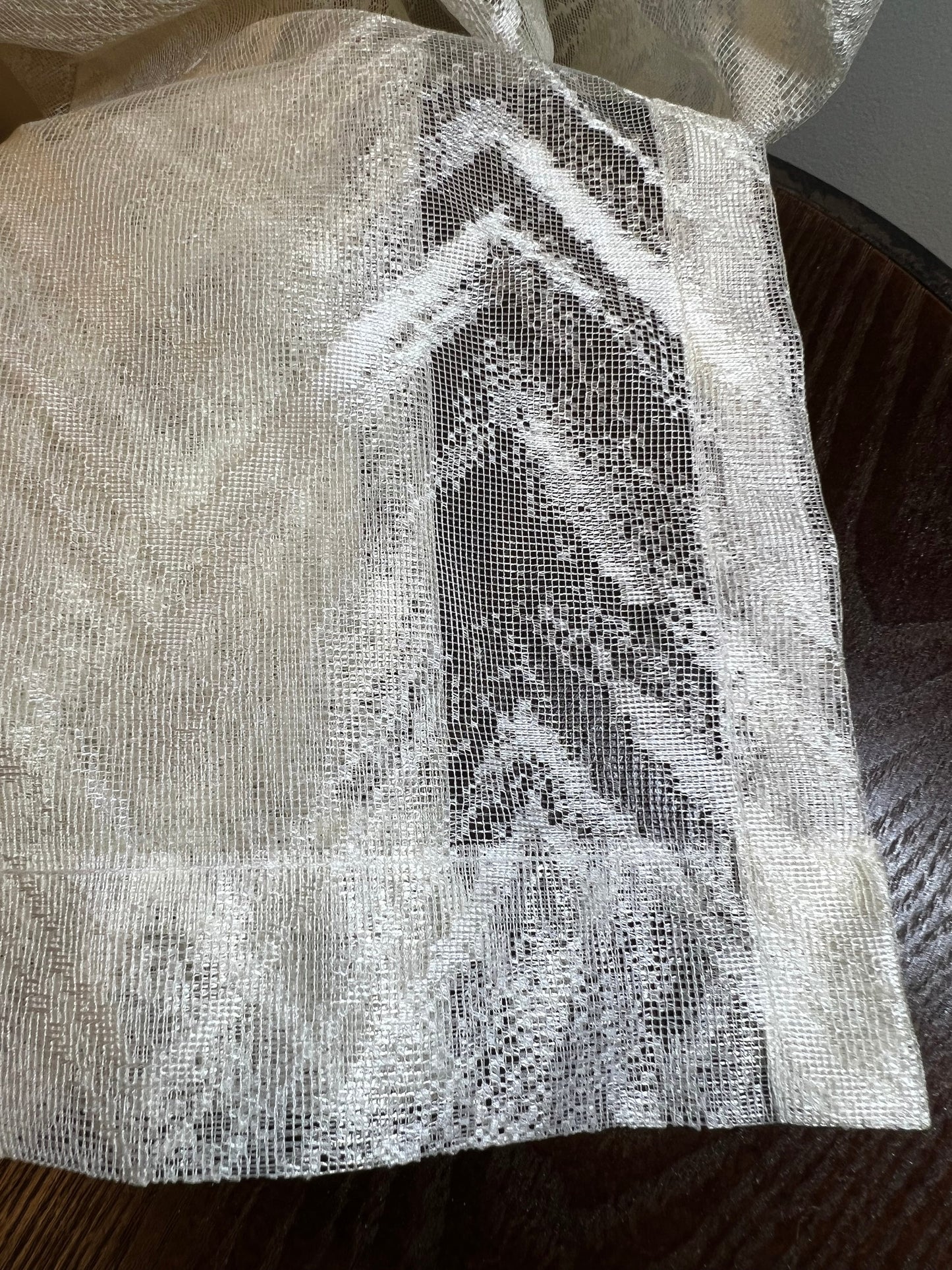 Sheer Lace Curtains Grommet Panel ALPINE 2 Color (Cream Ivory / White) 2 Size (54''X84''/54''X96'' )Great Drapes for Living Room or Bedroom