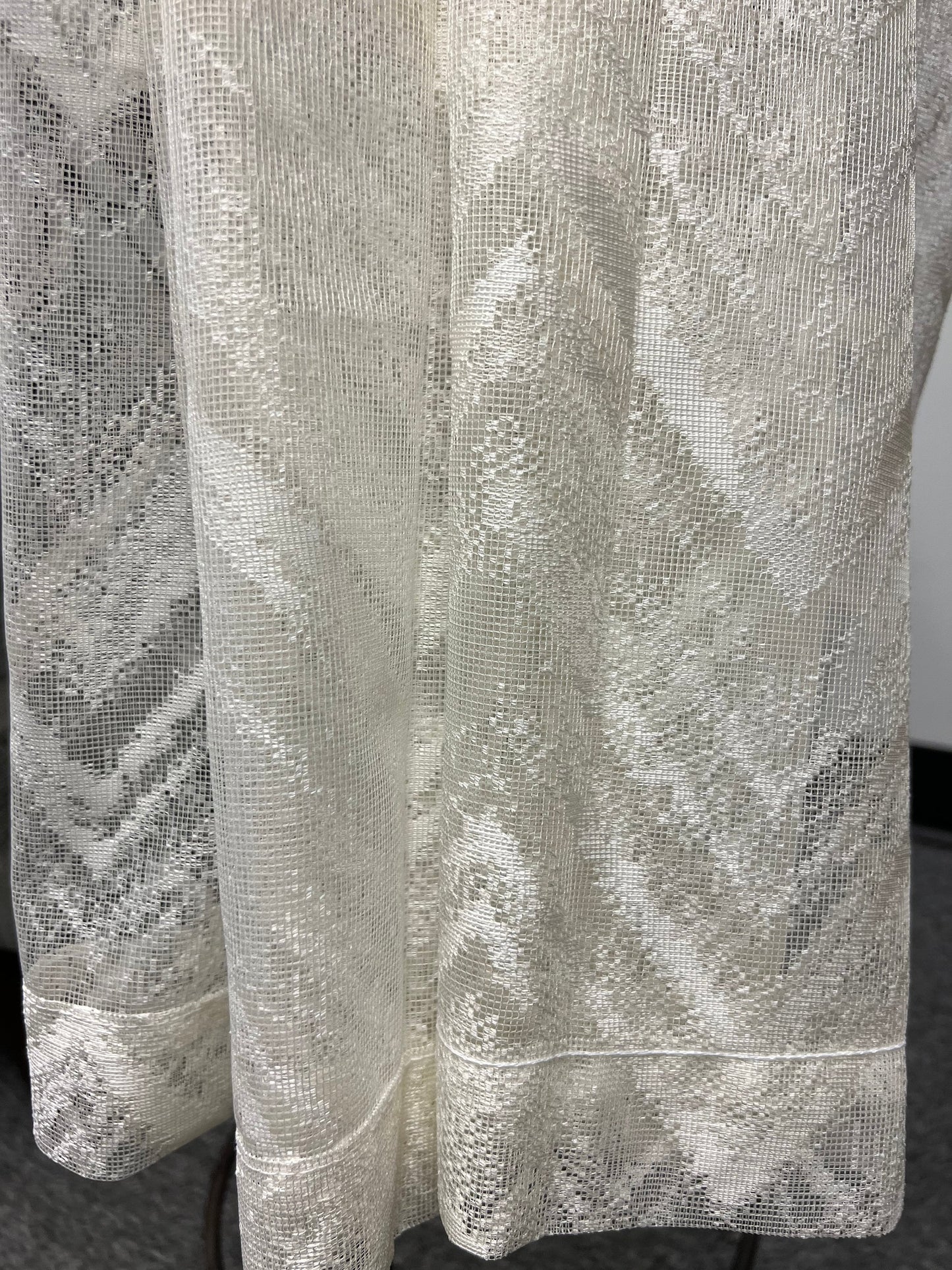 Sheer Lace Curtains Grommet Panel ALPINE 2 Color (Cream Ivory / White) 2 Size (54''X84''/54''X96'' )Great Drapes for Living Room or Bedroom