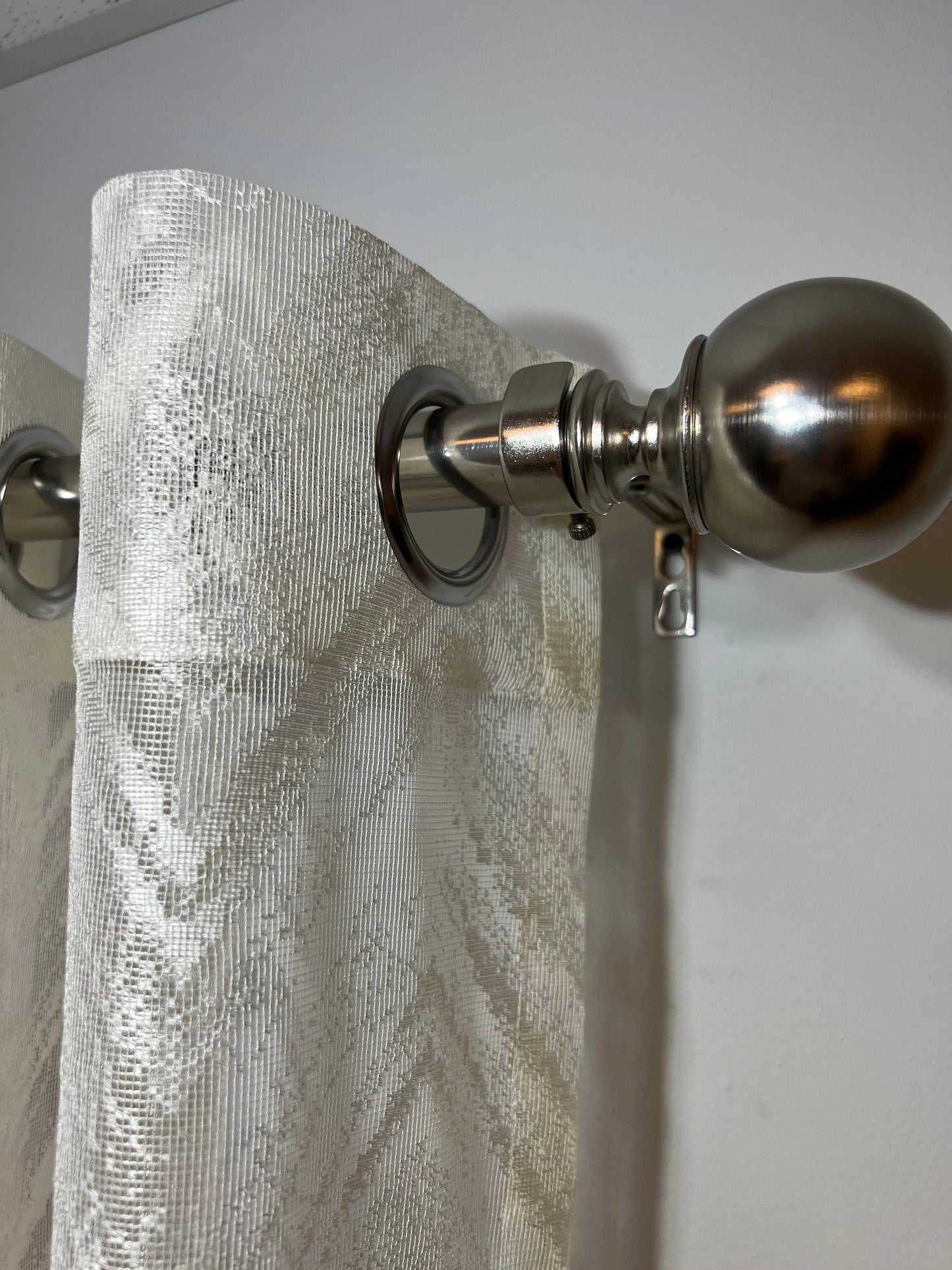Sheer Lace Curtains Grommet Panel ALPINE 2 Color (Cream Ivory / White) 2 Size (54''X84''/54''X96'' )Great Drapes for Living Room or Bedroom