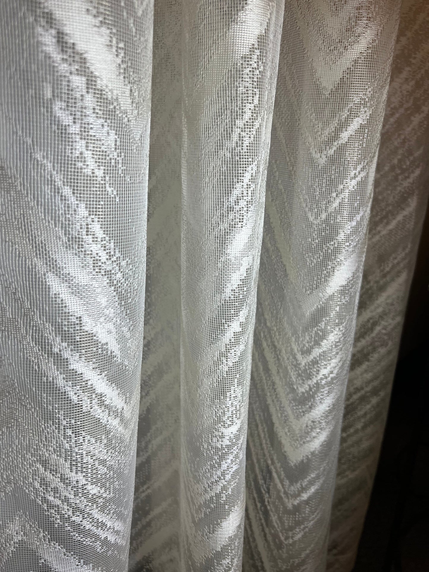 Sheer Lace Curtains Grommet Panel ALPINE 2 Color (Cream Ivory / White) 2 Size (54''X84''/54''X96'' )Great Drapes for Living Room or Bedroom