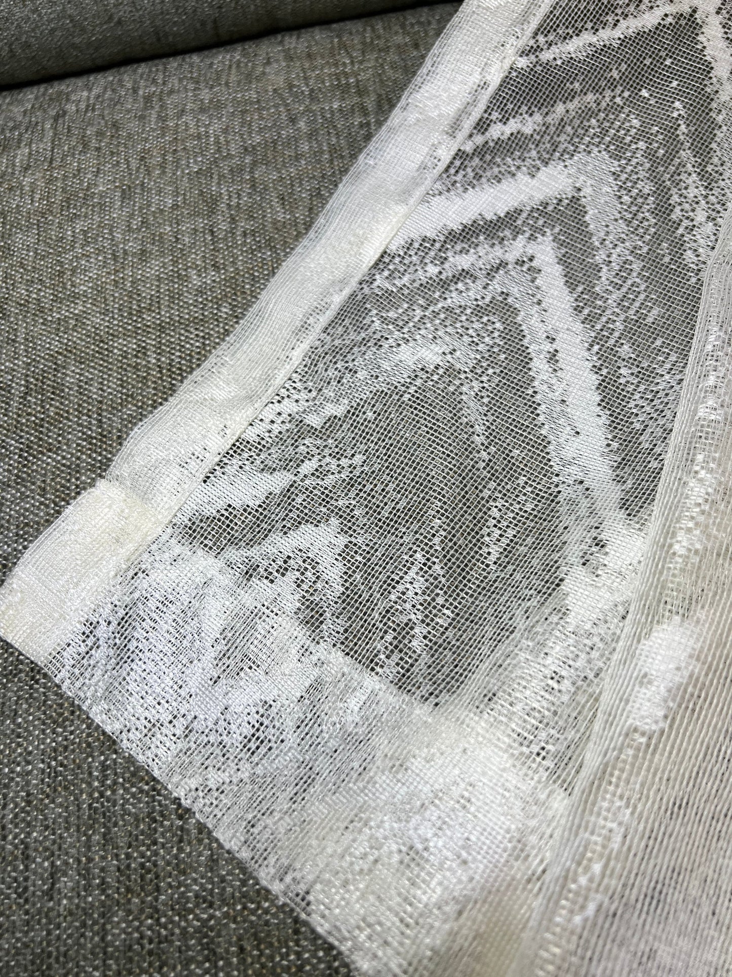 Sheer Lace Curtains Grommet Panel ALPINE 2 Color (Cream Ivory / White) 2 Size (54''X84''/54''X96'' )Great Drapes for Living Room or Bedroom